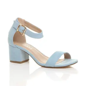 Босоножки на среднем каблуке с ремешком на щиколотке AJVANI, синий
