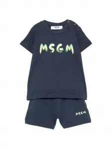 Комплект из футболки и шортов с логотипом MSGM Kids, синий