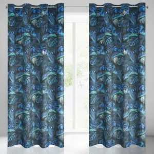 Штора ЛАЗУР черная НИ 140х250 см. Штора на люверсах Eurofirany