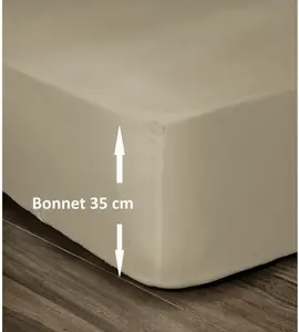 Простыня бежевого цвета Lovely Home для двуспальной кровати 140 x 190 см LOVELY HOME