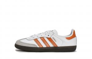 Adidas Originals Самба нескользящие износостойкие низкие детские скейтбординг кроссовки white orange kids