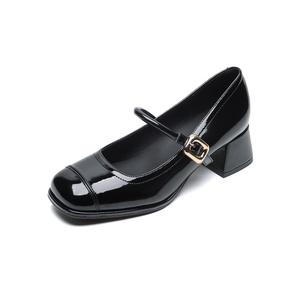 Туфли Мэри Джейн на массивном каблуке для женщин QITUMAUL, Red[Heel Height 4.5Cm]