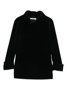 Бархатный топ с высоким воротником Dorothee Schumacher, черный