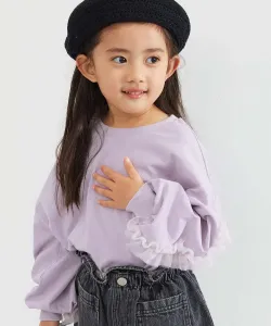 Футболка с длинными рукавами и тюлевым плетением, модель 25AW Devirock, цвет 003-Lilac