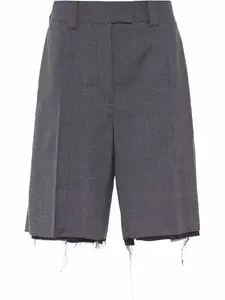 Шорты-бермуды в клетку Prince of Wales MIU MIU, серый