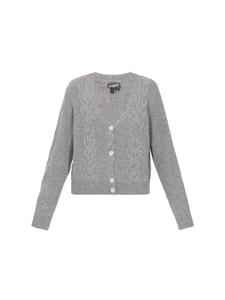 DreiMaster Женский кардиган серого меланжевого цвета