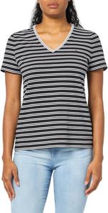 Женские классические футболки Tommy Hilfiger - хлопковые футболки с V-образным вырезом для женщин, Black/Bright White