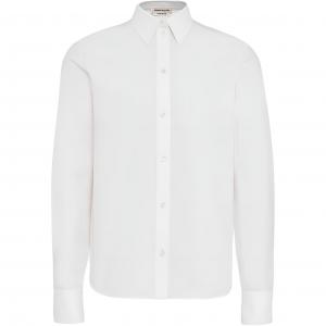 Длинная рубашка с длинным рукавом и пуговицами из поплина Alexander McQueen, белый