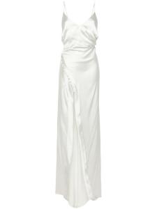 MITILIANE COUTURE платье макси с драпировкой, нейтральный цвет