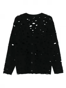 Кардиган на пуговицах с эффектом состаренности R13, черный