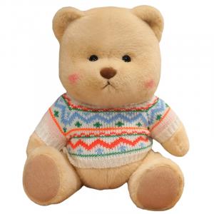 Плюшевая кукла Sweater Bear высотой 23 см KUMAOYA, Coffee Joint Bear Striped Sweater