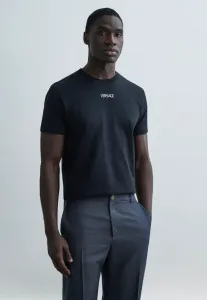 Футболка с вышивкой и надписью Versace, Black