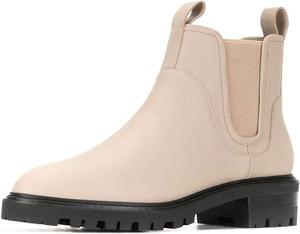 Женские модные ботильоны YDN с заостренным носком, подошвой с протектором, челси, на низком каблуке, классические, на обычную посадку, ботинки в стиле милитари, Apricot