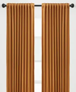 Премиальные двухпанельные затемняющие бархатные шторы — стильные и прочные шторы для гостиной или спальни — 52 x 63 дюйма — золотистые Chanasya, golden