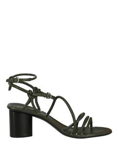 Кожаные босоножки на каблуке Augusta Salvatore Ferragamo, зеленый