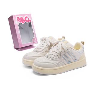 ABCIO Женские скейтерские кеды низкие бежево-желтые розово-белые красно-белые, цвет White Red