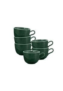 Чашки керамические для кофе с молоком Seltmann Weiden Terra, 400 мл, 6 штук, темно-зеленый