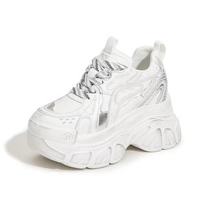 Milan love song Женские белые низкие массивные кроссовки с амортизацией, износостойкие, увеличивающие рост, цвет White