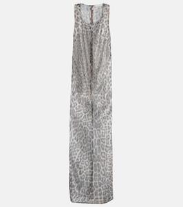 Платье макси из тюля, украшенное кристаллами Jacques Wei, Printing