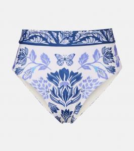 Цветочные бикини-трусики High-Rise Farm Rio, Delicate Tapestry Off-White