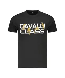 Хлопковая футболка Cavalli Class, черный