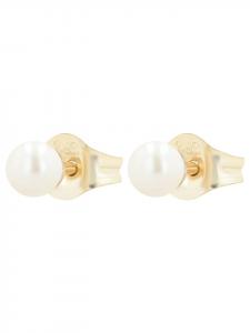 Adeliás Женские серьги - золотые серьги-гвоздики 333 с золотой жемчужиной