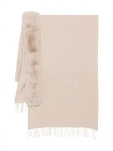 Накидка с бахромой и отделкой из искусственного меха Blugirl, нейтральный