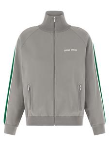 Свитшот с вышитым логотипом MIU MIU, серый