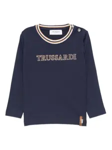Лонгслив с вышитым логотипом TRUSSARDI JUNIOR, синий