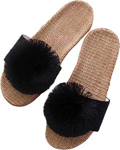 Women's Fashion Solid Color Slide Slippers Comfortable Flat Shoes For Casual Indoor And Outdoor Daily Wear Generic, Black