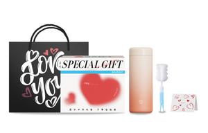 Термостакан MI Home с кармашком 350 мл Xiaomi, Snow Mountain Sunset Qixi Warm Heart Box