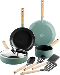 Набор кастрюль и сковородок GreenPan Mayflower из 9 предметов, зеленый