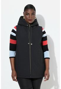 Жилет TEXTURED HOODED VEST Ulla Popken, черный