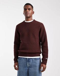 Текстурный трикотажный джемпер Levi's Presidio коричневого меланжевого цвета