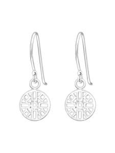 Alexander York Серьги в форме диска, из серебра 925 пробы, комплект из двух частей в серебряной оправе