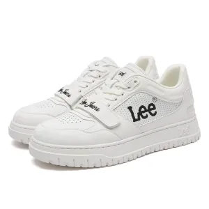 Lee Белые кроссовки из синтетической кожи и спилка, дышащие низкие скейтерские туфли для мужчин с эффектом увеличения роста