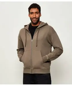 Толстовка на молнии Relaxed fit Hugo, бежевый