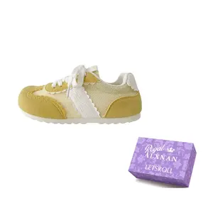 Alxnan Женские низкие повседневные туфли Box в желтом цвете, цвет Yellow