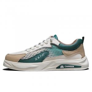 BOLE Легкие и дышащие мужские скейтерские кеды низкие бежево-зеленые, цвет Beige Green