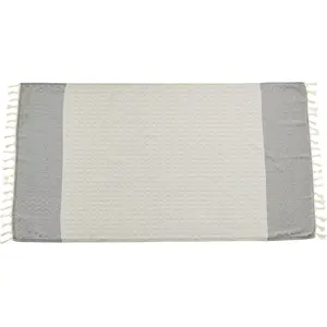 Плед Lounge Diamond Легкий плед с завязанными кисточками Done., черный/бежевый