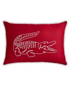 Большая декоративная подушка с крокодиловой кожей, 16 x 24 дюйма Lacoste Home, red