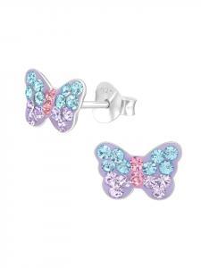 Schmuck23 Серебряные серьги-бабочки 925 пробы, 0,8 см x 0,8 см