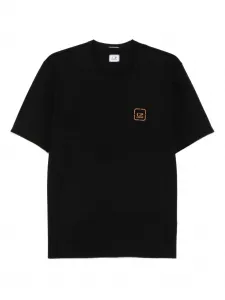 Хлопковая футболка с квадратным логотипом C.P. Company, черный