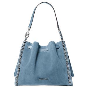 Сумка через плечо Mina Suede Large женская cornflower blue MICHAEL KORS, Set (Bag+Dust Bag)