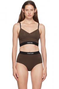 Коричневый модальный фирменный бюстгальтер-бралетт TOM FORD