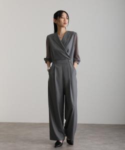 Комбинезон с открытым воротником, свадебное платье для вечеринки, вечернее платье Pourvous, цвет Charcoal