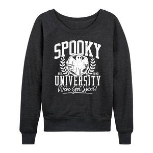 Женский легкий свитшот из френч терри Spooky University Halloween, цвет Heather Charcoal