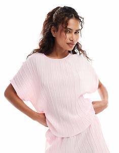 Розовая плиссированная футболка Vero Moda