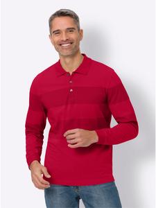 Рубашка-поло с длинными рукавами красного-темно-красного цвета Sieh an!