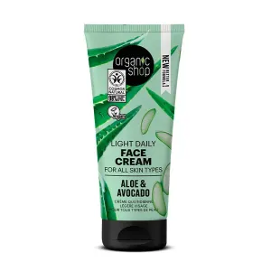 Разглаживающий крем для лица Light Daily Face Cream Aloe & Avocado Organic Shop, 50 ml